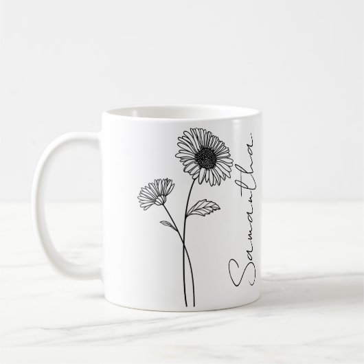 Mug Nom de fleur d'astér en septembre de naissance en  (Gauche)