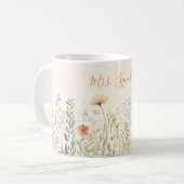 Mug Nom de fleur sauvage rose Professeur Appréciation (Devant gauche)