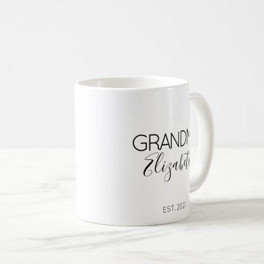 Mug Nom de grand-mère Grossesse Faire-part cadeau (Devant droit)