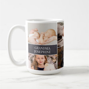 Mug Nom de grand-mère personnalisé Collage photo