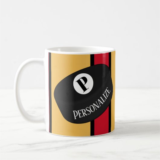 Mug Nom de hockey sur glace sur mesure Monogramme Cami (Gauche)
