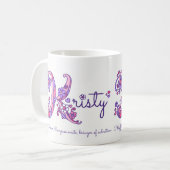 Mug Nom de Kristy signifiant muqueuse de monogramme K  (Devant gauche)