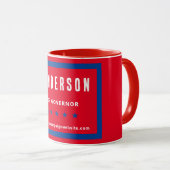 Mug Nom de la campagne électorale politique Bleu blanc (Devant droit)