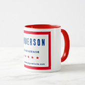 Mug Nom de la campagne électorale Rouge Bleu Bleu bleu (Devant droit)