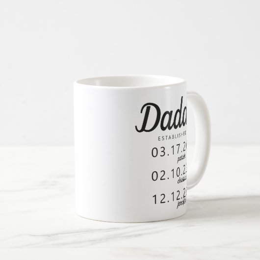 Mug Nom de la date de naissance de l'enfant établi (Devant droit)