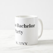 Mug Nom de la fête de célibat date simple minimal meil (Devant droit)