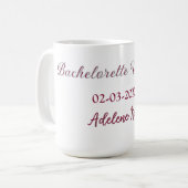 Mug nom de la fête de la future mariée maron date douc (Devant gauche)