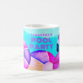 Mug Nom de la fête du pool d'anniversaire (Centre)