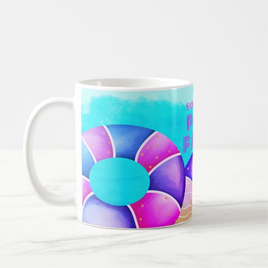 Mug Nom de la fête du pool d'anniversaire (Gauche)