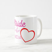 Mug Nom de la future mariée cœur rouge (Devant droit)