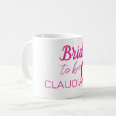 Mug Nom de la future mariée cœur rouge (Devant gauche)