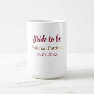 Mug Nom de la future mariée date marron doré fête de m