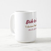 Mug Nom de la future mariée date marron doré fête de m (Devant gauche)