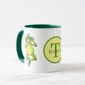 Mug Nom de la grenouille monogramme mignonne (Devant gauche)