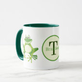 Mug Nom de la grenouille monogramme mignonne (Devant gauche)