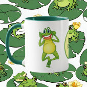 Mug Nom de la grenouille monogramme mignonne