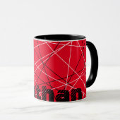 Mug Nom de la guitare Abstraite rayée rouge (Devant droit)