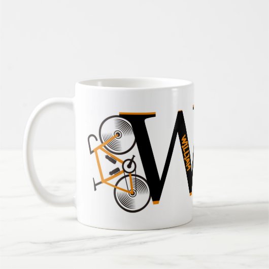 Mug Nom de la lettre de cyclisme sur route (Gauche)