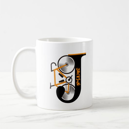 Mug Nom de la lettre de cyclisme sur route (Gauche)