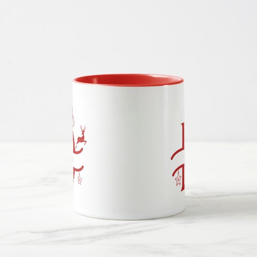 Mug Nom de la lettre Santa Hat | Monogramme | Initiale (Centre)