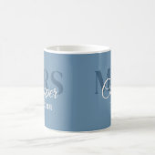 Mug Nom de la mariée avec Mariage Date bleu Jean Coule (Centre)