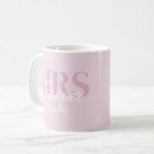 Mug Nom de la mariée avec Mariage Date Crimson clair r (Devant gauche)