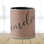 Mug Nom de la Mousse Mocha personnalisée<br><div class="desc">Mousse de mocha personnalisable à la main nom de tasse de café</div>