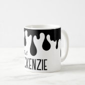 Mug Nom de la peinture à séchage noir moderne (Devant droit)