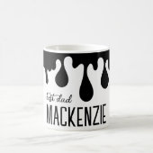Mug Nom de la peinture à séchage noir moderne (Centre)