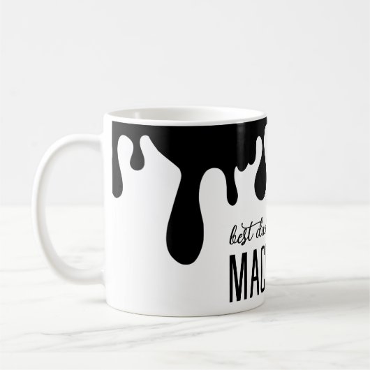 Mug Nom de la peinture à séchage noir moderne (Gauche)