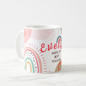 Mug Nom de la Personnaliser Gratitude Arc-en-ciel Coul (Devant gauche)