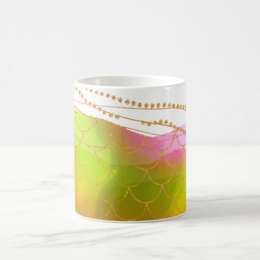 Mug Nom de la sirène Summer Beach Mod Son aquarelle Ar (Centre)