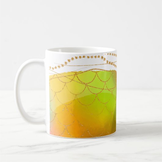 Mug Nom de la sirène Summer Beach Mod Son aquarelle Ar (Gauche)