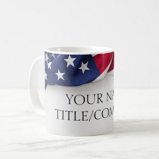 Mug Nom de la société du drapeau américain (Devant gauche)