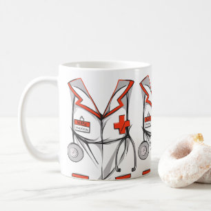 Mug Nom de la tenue de soins infirmiers personnalisés