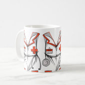Mug Nom de la tenue de soins infirmiers personnalisés (Devant gauche)