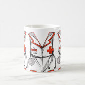 Mug Nom de la tenue de soins infirmiers personnalisés (Centre)