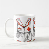 Mug Nom de la tenue de soins infirmiers personnalisés (Gauche)