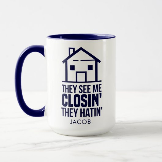 Mug Nom de l'agent immobilier Realtor House Closings (Gauche)