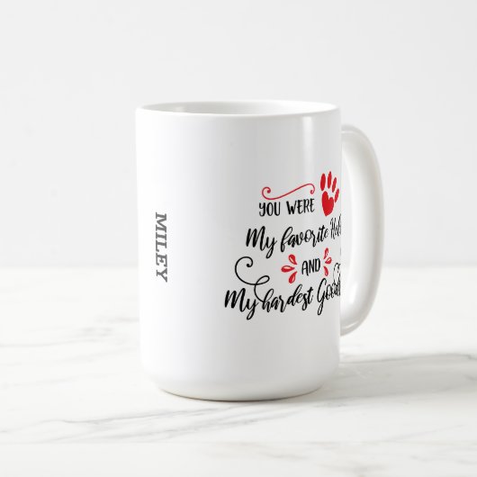 Mug Nom de l'animal et citation (Devant droit)