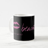 Mug Nom de l'artiste de maquillage glam chaudes lèvres (Devant gauche)