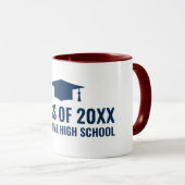 Mug Nom de l'école secondaire Graduation café cadeau d (Devant droit)