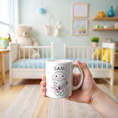 Mug Nom de l'enfant dino drôle personnalisé