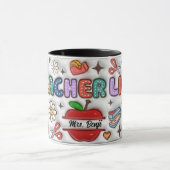 Mug Nom de l'enseignant adorable mignon 3D Inflated Lo (Centre)