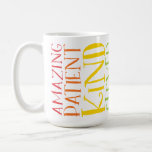 Mug NOM DE L'ENSEIGNANT coloré arc-en-ciel empilement<br><div class="desc">par kat massard >>> https://linktr.ee/simplysweetpaperie << LE cadeau parfait,  pratique (et flatteur) pour l'enseignant ou l'éducateur de votre enfant - personnalisé avec son nom - l'envie totale de la salle du personnel</div>