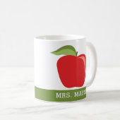 Mug Nom de l'enseignant personnalisé avec Apple modern (Devant droit)
