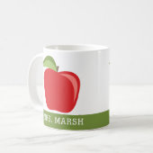 Mug Nom de l'enseignant personnalisé avec Apple modern (Devant gauche)