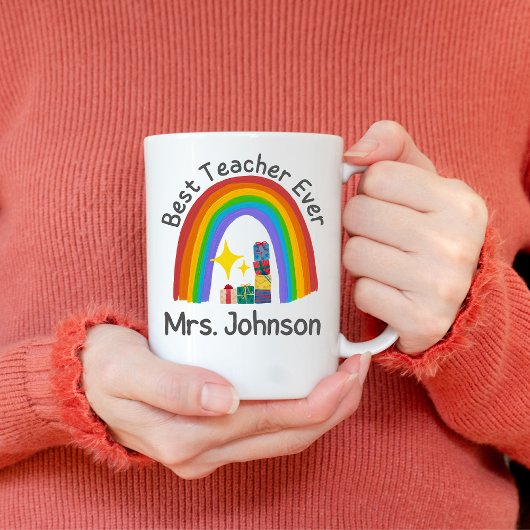 Mug Nom de l'enseignant personnalisé avec un joli sapi