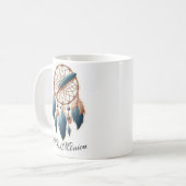 Mug Nom de l'enseignant personnalisé Boho Dreamcatcher (Devant gauche)