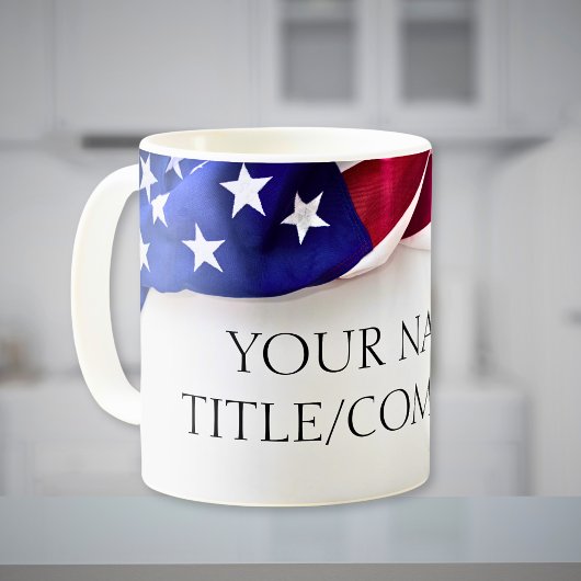 Mug Nom de l'entreprise du drapeau américain
